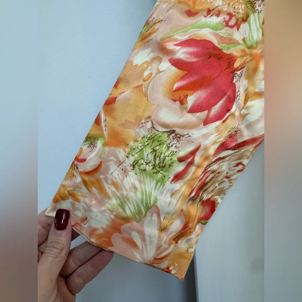 Coldwater Creek Chic Watercolor Floral Button-Front Spring Jacket  Blazer Size S